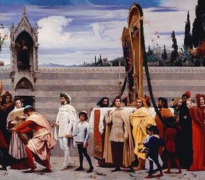 Cimabues Madonna båret i procession af Frederic Leighton